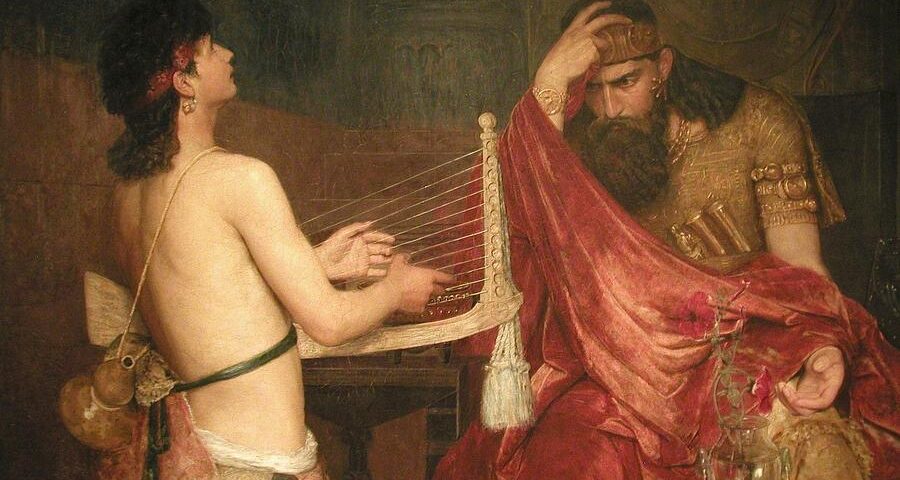 Tableau David Et Saul Par Ernst Josephson 1878